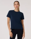 Rebody Active Rebody Essentials Short Sleeve Top In Navy