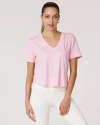 Rebody Active Rebody Essentials V Neck Short Sleeve Top In Pink