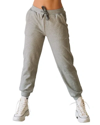 Rebody Active Rebody Lifestyle French Terry Sweatpants In Heather Grey/white