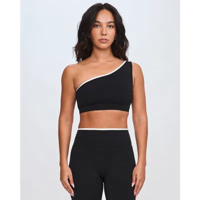 Rebody Active Reluxe Isola One Shoulder Bra In Black