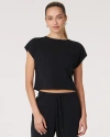 Rebody Active Retreat Pocket Waffle Tee In Black