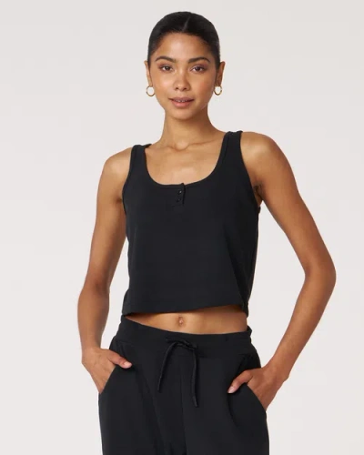 Rebody Active Retreat Waffle Tank In Black