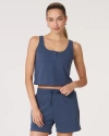Rebody Active Retreat Waffle Tank In Navy