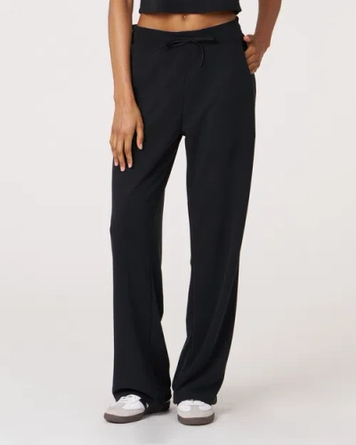 Rebody Active Retreat Waffle Wide Leg Pant 30" In Black