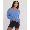 Rebody Active Romy Off Shoulder Cashmere Sweater In Blue
