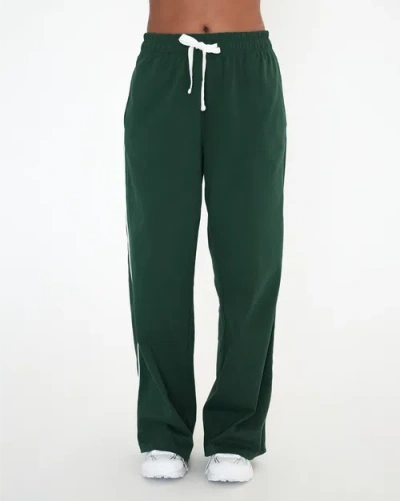Rebody Active Rugby Piping Relaxed Wide Leg Pant In Green