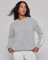 Rebody Active Sideline Fleece Sweatshirt In Heather Grey/white