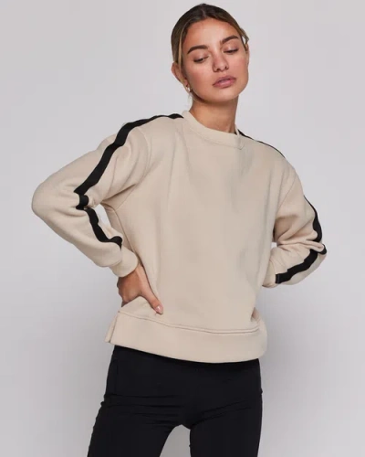 Rebody Active Sideline Fleece Sweatshirt In Sand/black