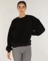 Rebody Active Teddy Micro Fleece Lined Sweatshirt In Black