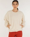 Rebody Active Teddy Micro Fleece Lined Sweatshirt In Bone