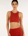 Rebody Active Venti Mesh Longline Silkiflex Longline Bra In Mars Red