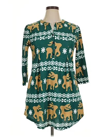 Pre-owned Reborn Casual Dress In Green