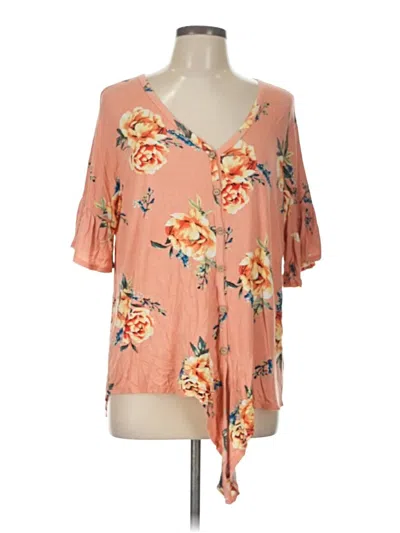 Pre-owned Reborn J 3/4 Sleeve Blouse In Orange