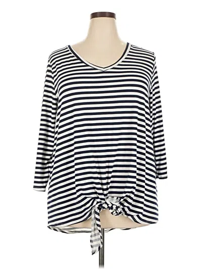 Pre-owned Reborn J 3/4 Sleeve Top Black Sweetheart Neckline Tops