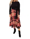 Reborn J By The Fireplace Dress In Black And Red Plaid In Multi