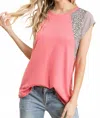 Reborn J Crewneck Top In Coral In Multi