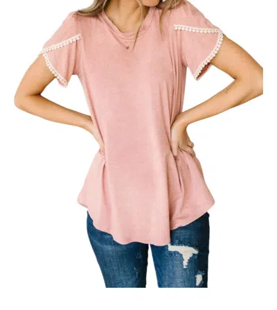 Reborn J Laced Up & Sophisticated Blouse In Blush In Gold