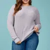 Reborn J Let's Get Cozy Knitted Sweater - Plus In Dusty Violet In Blue