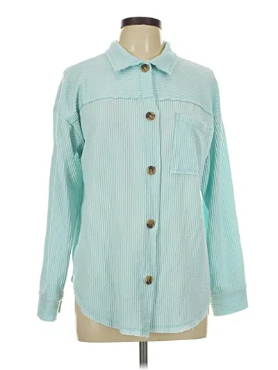 Pre-owned Reborn J Long Sleeve Blouse In Teal