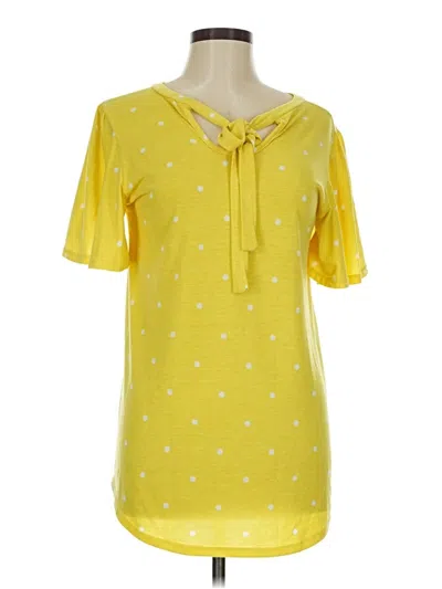 Pre-owned Reborn J Short Sleeve Blouse In Yellow