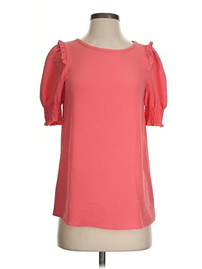 Pre-owned Reborn J Short Sleeve Top Pink Cold Shoulder Neckline Tops