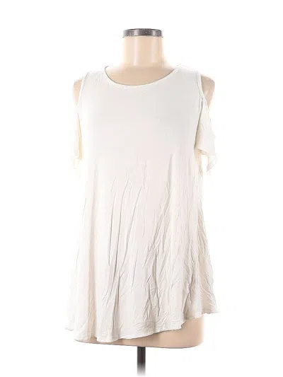 Pre-owned Reborn J Sleeveless Top Ivory Cold Shoulder Neckline Tops In White