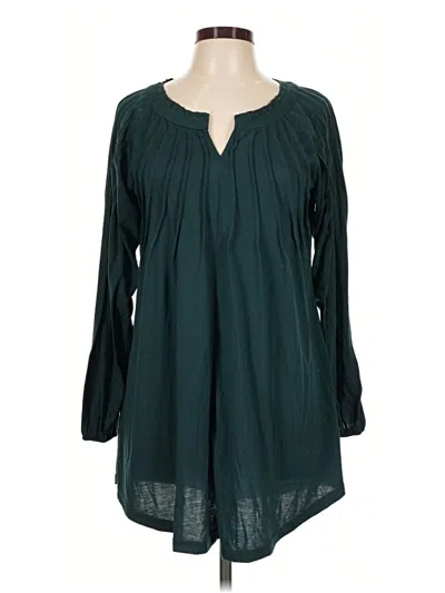 Pre-owned Reborn Long Sleeve Blouse In Teal