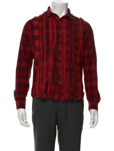 Pre-owned Rebuild By Needles Plaid Print Long Sleeve Shirt In Red