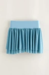 Recess X Zella X Recess Kids' Baseline Layered Mesh Skort In Blue