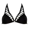 Reckless Wolf Women's Black Outlaw Bra - Lycra Soft Bra With Cutout & Ring Detail In Black