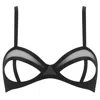 Reckless Wolf Women's Black Prey Bra - Mesh Wired Bra With Cutouts In Black