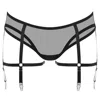 Reckless Wolf Women's Black Prey Full Suspender Knicker - Mesh Hipster Brief With Cutouts In Black