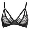 Reckless Wolf Women's Black Rebel Wired Bra - Soft Wired Lace Cup With Strapping In Black