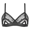 Reckless Wolf Women's Black Rogue Open Bralette - Wide Supportive Adjustable Soft Band With Cut Out Cups In Black