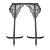 Reckless Wolf Women's Black Savage Suspender - Beautiful Lace & Soft Strapping, With Adjustable Waist & Garters In Black