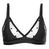 Reckless Wolf Women's Black Sinner Bralette - Dot Tulle & Soft Lycra Soft Bra In Black