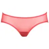 Reckless Wolf Women's Prey Red Backless Knicker - Christmas Special Mesh Brief With Cutouts In Red