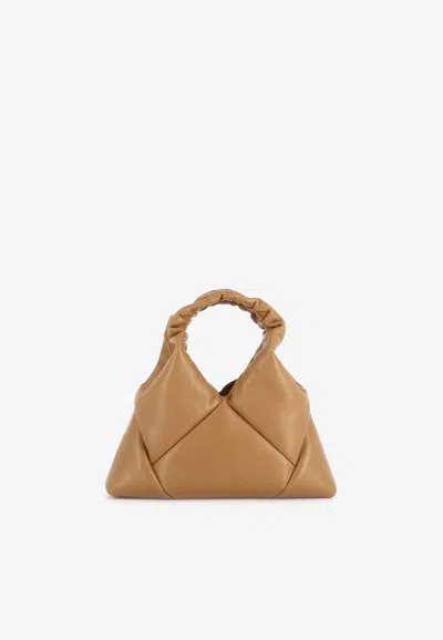Reco Mini Didi Quilted Nappa Top Handle Bag In Brown