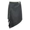 Re;code Asymmetrical Panel Draped Skirt In Gray