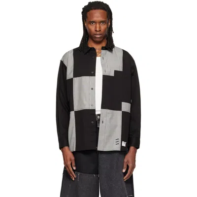 Re;code Black & Off-white Checkerboard Shirt