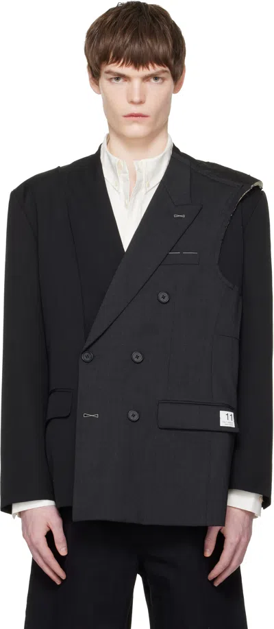Re;code Black Jacket Patch Blazer