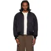 Re;code Black Patched Bomber Jacket In Black