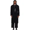 Re;code Black Single-breasted Long Coat In Black