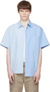 Re;code Blue Split Short Sleeves Shirt In Blue