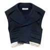 Re;code Exposed Layer Cropped Vest In Black
