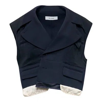 Re;code Exposed Layer Cropped Vest In Black