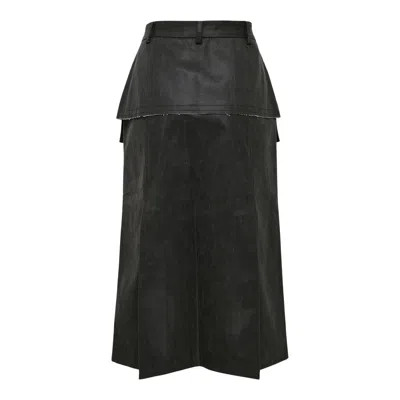 Re;code Faux Leather Skirt In Blue