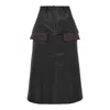 Re;code Faux Leather Skirt In Blue