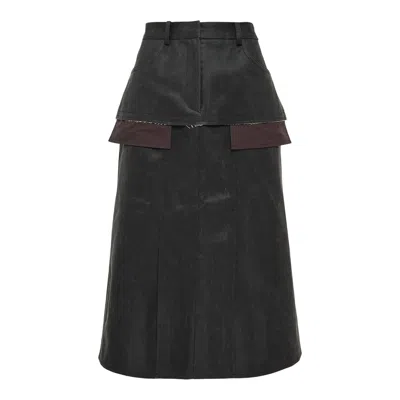 Re;code Faux Leather Skirt In Blue