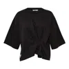 Re;code Front Shirring T-shirt In Black